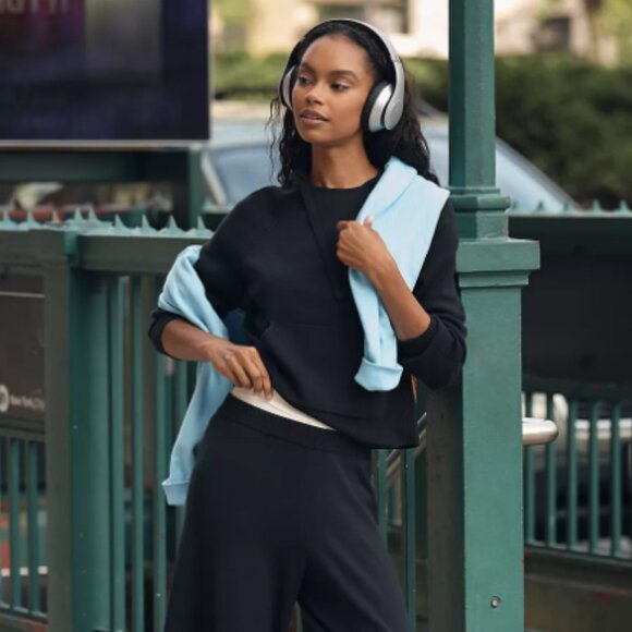Brand New Daily Practice by Anthropologie Knit Racing Hoodie Sweater - Picture 4 of 6
